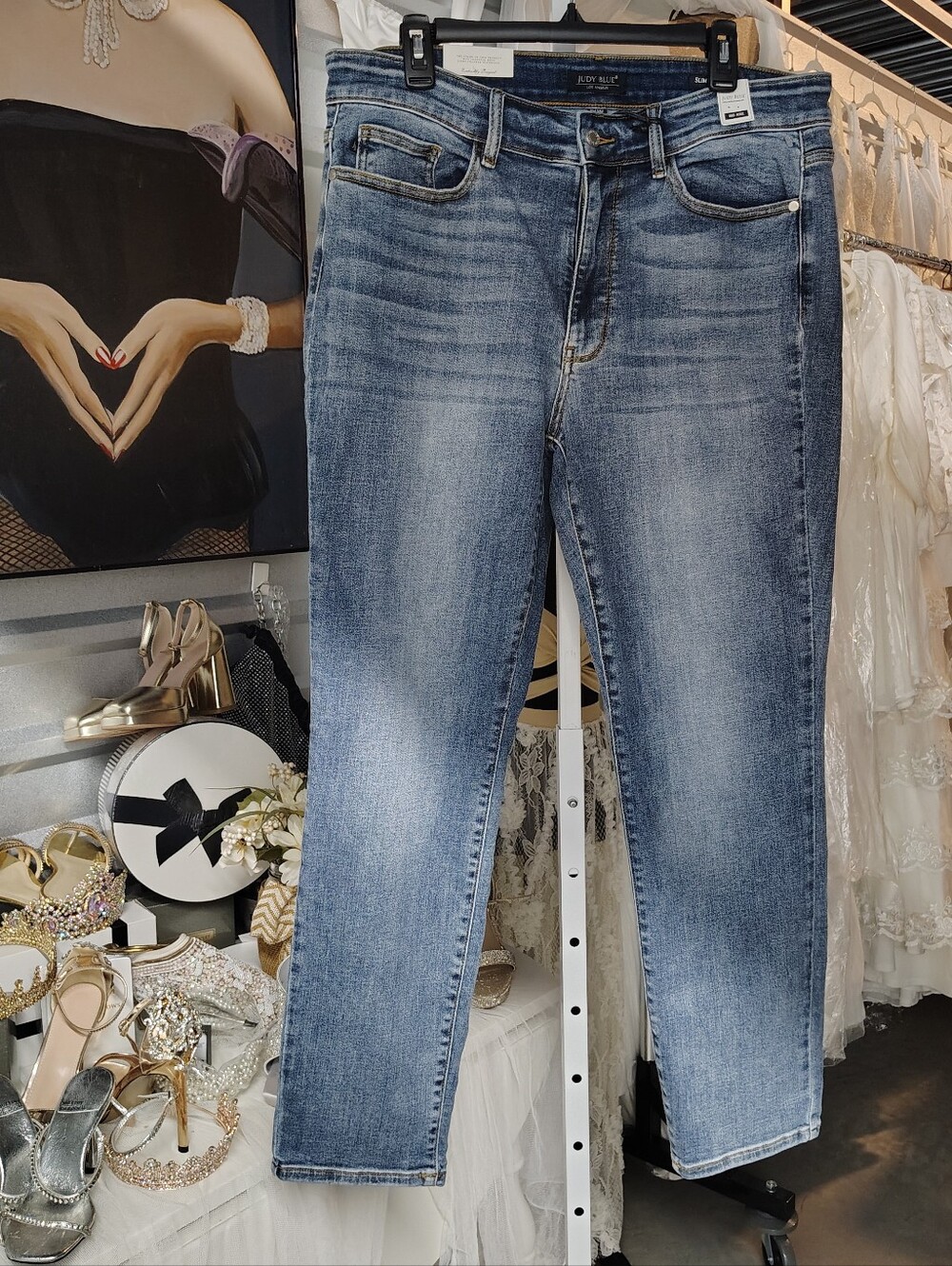 Judy Blue Slim Fit Mid Rise Jeans Dark Wash Stretch Denim NWT 18W - Picture 3 of 8